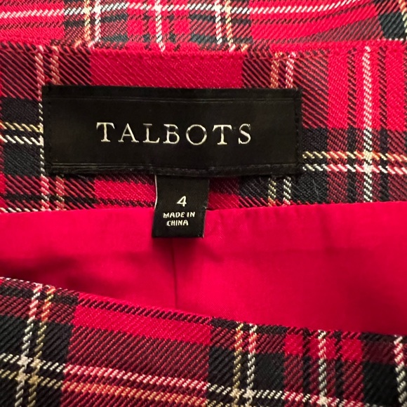 Talbots Red Plaid Mini Skirt sz 4 - Picture 2 of 7